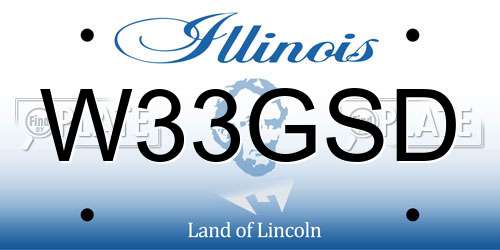 W33GSD Illinois License Plate