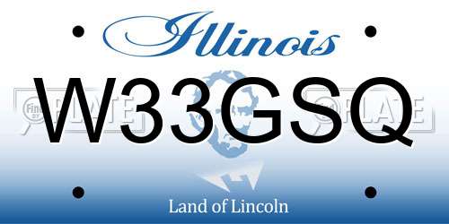 W33GSQ Illinois License Plate