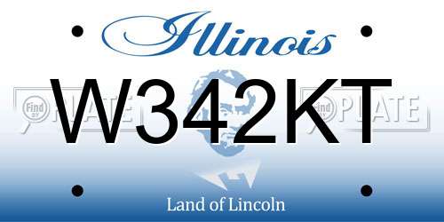W342KT Illinois License Plate