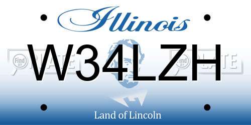 W34LZH Illinois License Plate