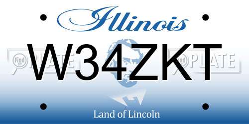 W34ZKT Illinois License Plate