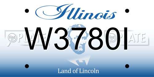 W3780I Illinois License Plate