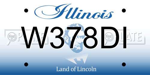 W378DI Illinois License Plate