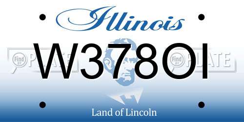 W378OI Illinois License Plate
