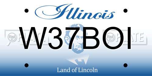 W37BOI Illinois License Plate