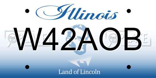 W42AOB Illinois License Plate
