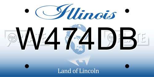 W474DB Illinois License Plate