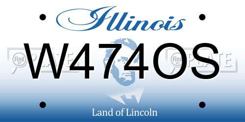 W474OS Illinois License Plate