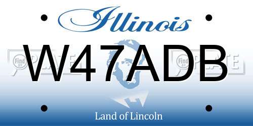W47ADB Illinois License Plate