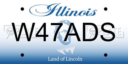 W47ADS Illinois License Plate