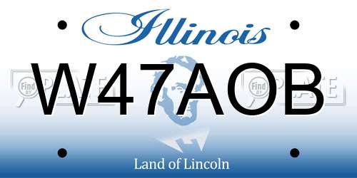 W47AOB Illinois License Plate