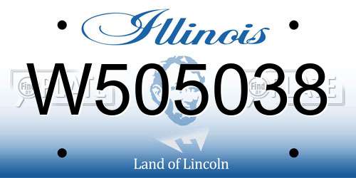 W505038 Illinois License Plate