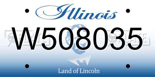 W508035 Illinois License Plate