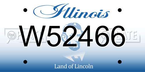 W52466 Illinois License Plate