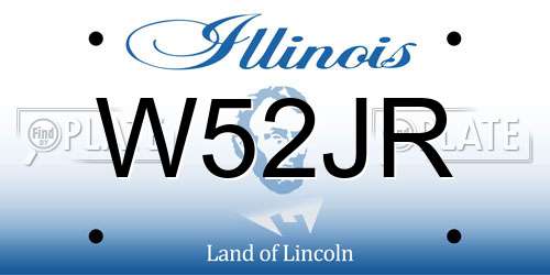 W52JR Illinois License Plate