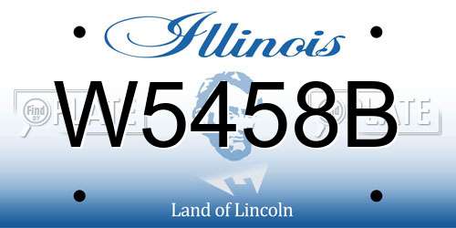 W5458B Illinois License Plate