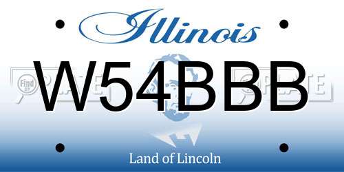 W54BBB Illinois License Plate