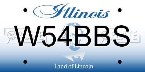 W54BBS Illinois License Plate