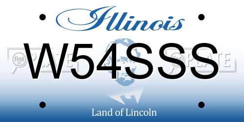 W54SSS Illinois License Plate