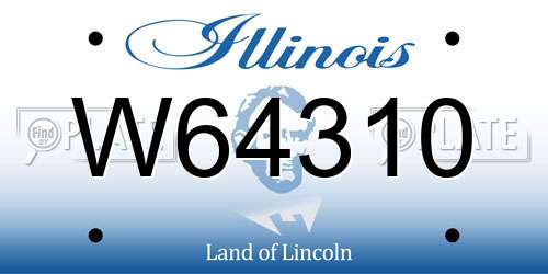 W64310 Illinois License Plate