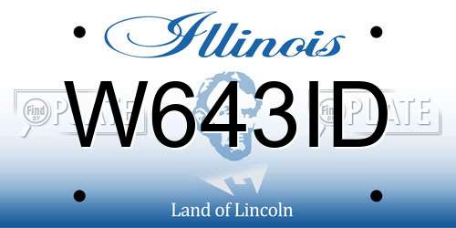 W643ID Illinois License Plate