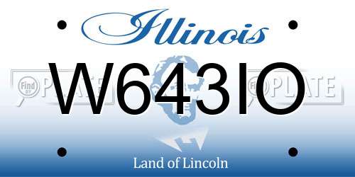 W643IO Illinois License Plate