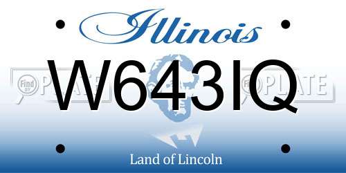 W643IQ Illinois License Plate