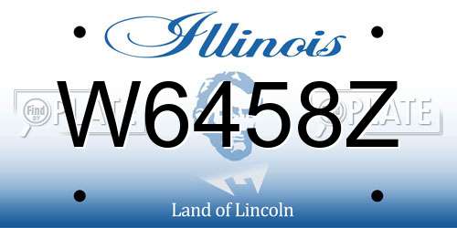 W6458Z Illinois License Plate