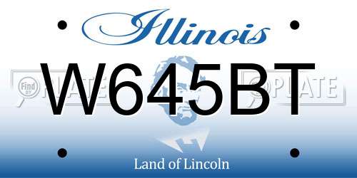 W645BT Illinois License Plate