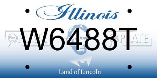 W6488T Illinois License Plate