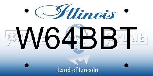 W64BBT Illinois License Plate