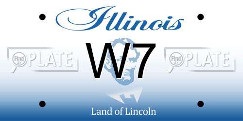 W7 Illinois License Plate