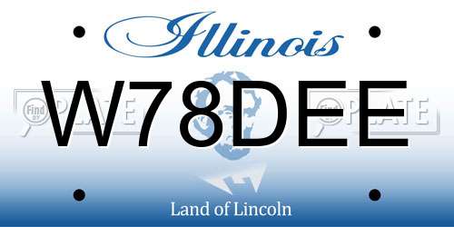 W78DEE Illinois License Plate