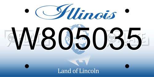 W805035 Illinois License Plate