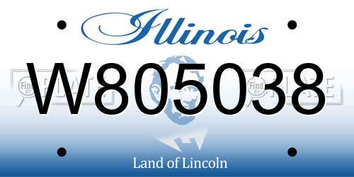 W805038 Illinois License Plate
