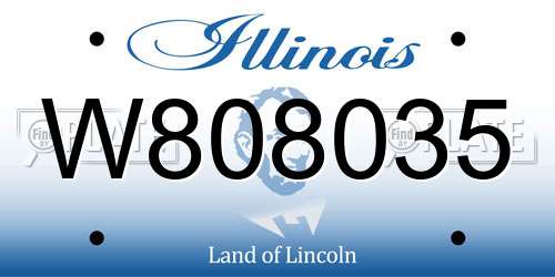 W808035 Illinois License Plate