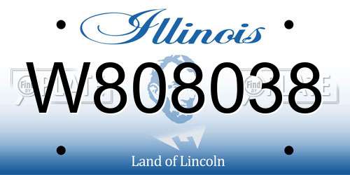 W808038 Illinois License Plate
