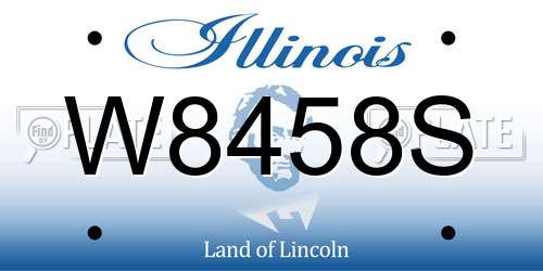 W8458S Illinois License Plate