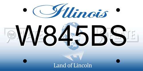W845BS Illinois License Plate