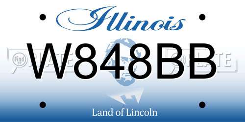 W848BB Illinois License Plate