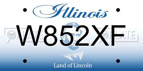 W852XF Illinois License Plate