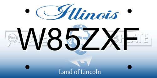 W85ZXF Illinois License Plate