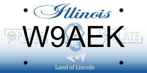 W9AEK Illinois License Plate