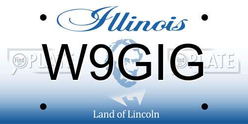 W9GIG Illinois License Plate