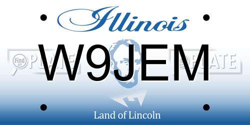 W9JEM Illinois License Plate