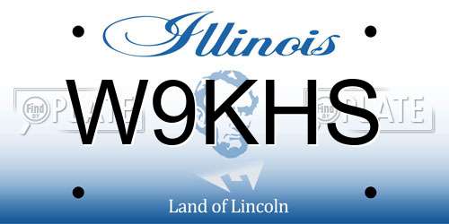 W9KHS Illinois License Plate