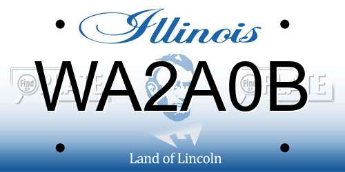 WA2A0B Illinois License Plate