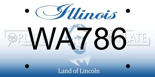 WA786 Illinois License Plate