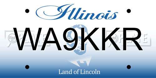 WA9KKR Illinois License Plate