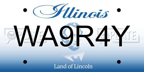WA9R4Y Illinois License Plate